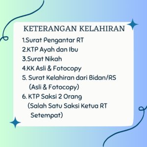 Persyaratan Membuat Keterangan Kelahiran